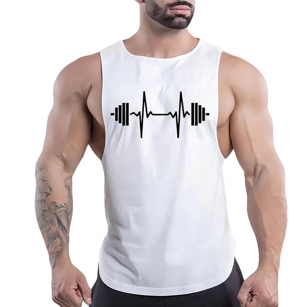 Camiseta Regata de secagem rápida respirável  masculina Estampa Halter e Batimento