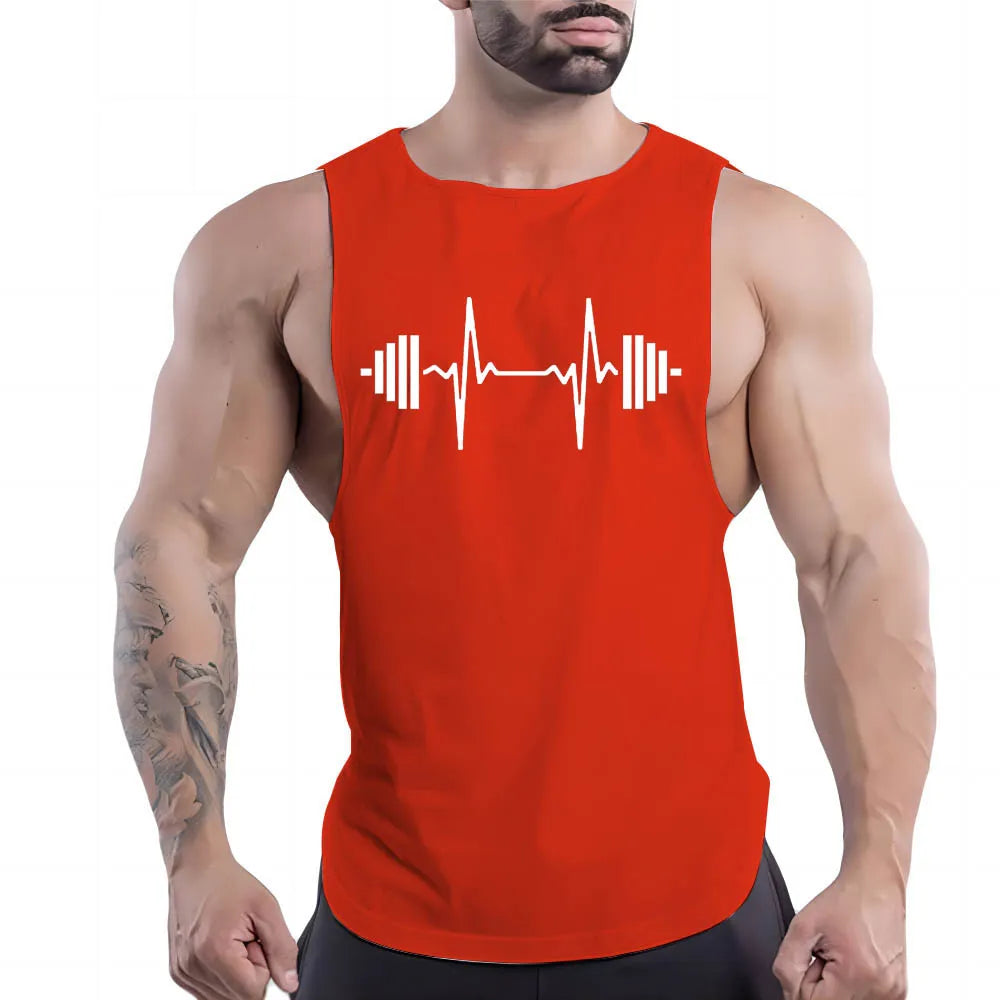 Camiseta Regata de secagem rápida respirável  masculina Estampa Halter e Batimento